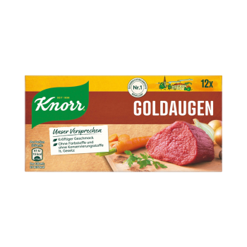 Knorr Goldaugen Rindsuppe, 12 Würfel, 132g Produktbild, Vorderseite der Verpackung